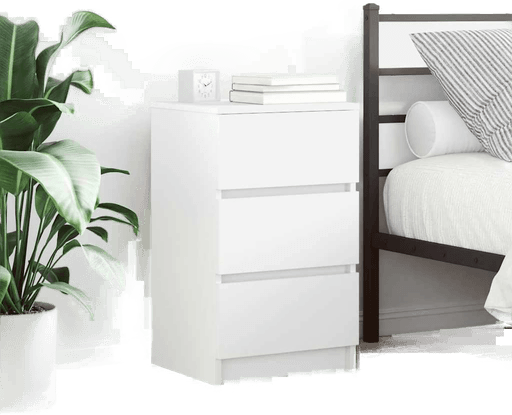 Vidaxl Nattskap hvit 39x35x65 cm