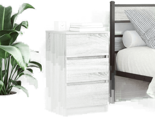 Vidaxl Nattskap 3 skuffer grå sonoma