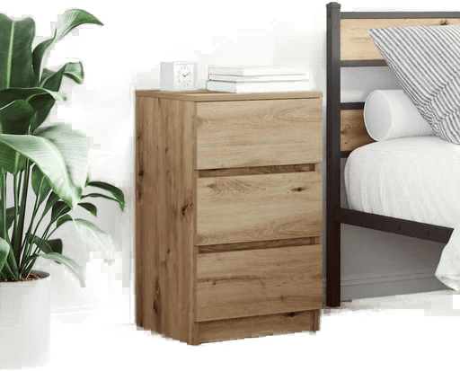 Vidaxl Nattskap 3 skuffer artisan eik