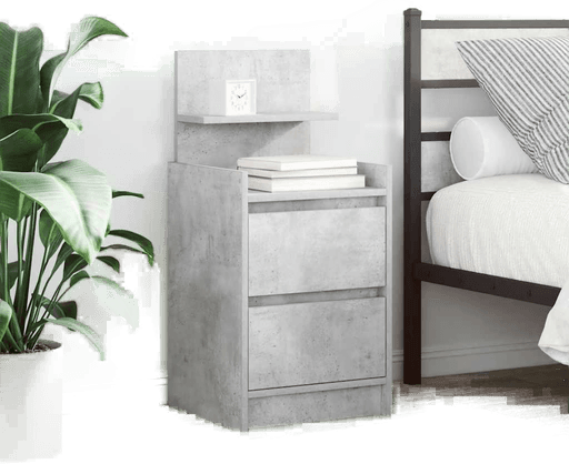 Vidaxl Nattbord betonggrå 38x34x80 cm
