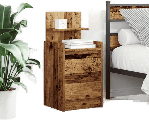 Vidaxl Nattbord gammelt tre 38x34x80 cm