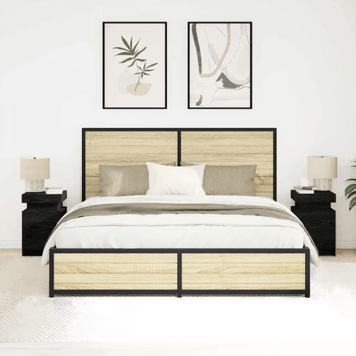 Vidaxl Nattbordskap 2 stk Svart Eik