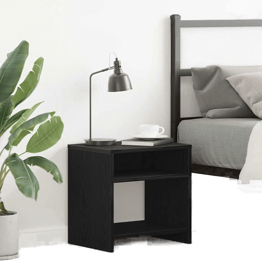 Vidaxl Nattbord svart eik 40x30 cm