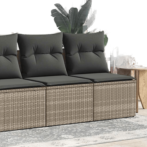 Vidaxl Hagesofa 2 deler grå polyrotting