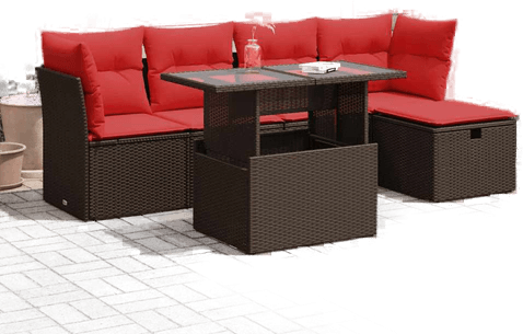 Vidaxl Hagesofa 6 deler brun