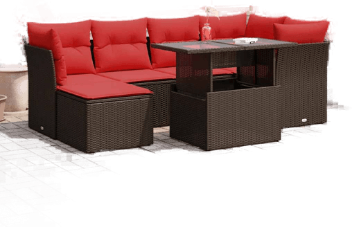 Vidaxl Hagesofa 7 deler brun