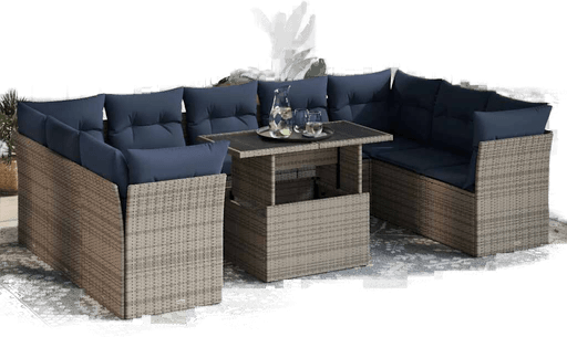 Vidaxl Hagesofa 10 deler grå