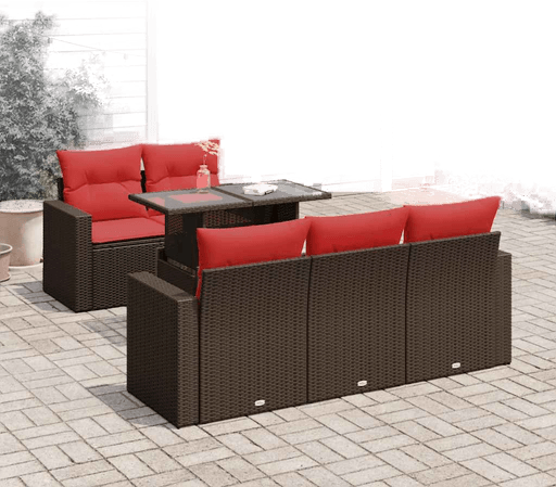 Vidaxl Hagesofa 6 deler brun