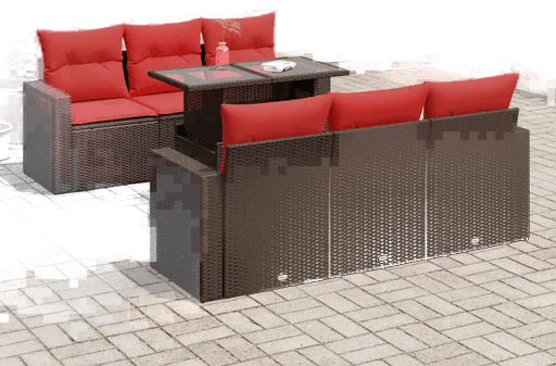 Vidaxl Hagesofa 7 deler brun