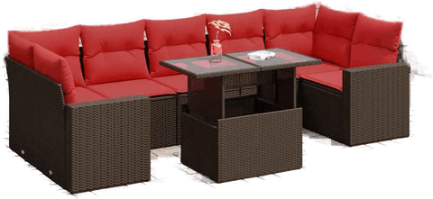 Vidaxl Hagesofa 8 deler brun