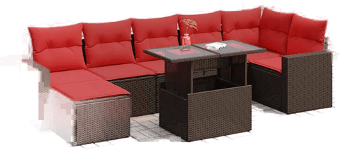 Vidaxl Hagesofa 8 deler brun