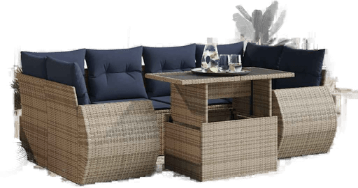 Vidaxl Hagesofa 7 deler grå