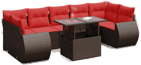 Vidaxl Hagesofa 8 deler brun