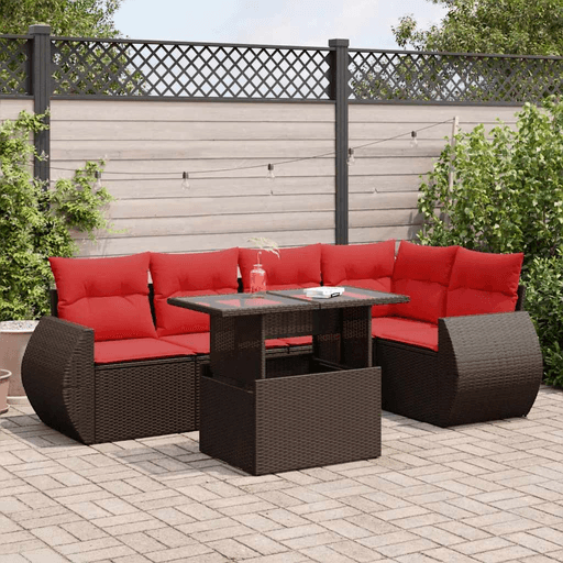 Vidaxl Hagesofa 6 deler brun