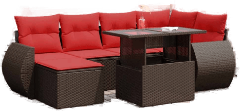 Vidaxl Hagesofa 7 deler brun