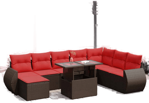 Vidaxl Hagesofa 9 deler brun