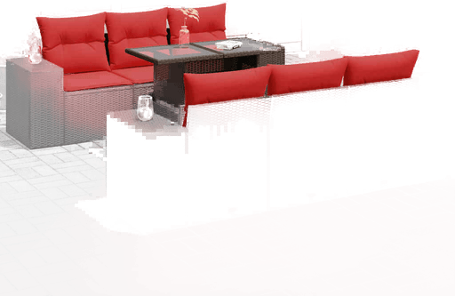 Vidaxl Hagesofa 7 deler brun