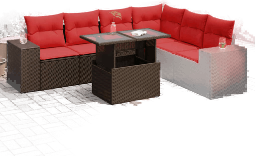 Vidaxl Hagesofa 7 deler brun