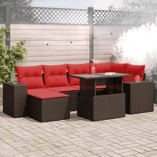 Vidaxl Hagesofa 9 deler brun