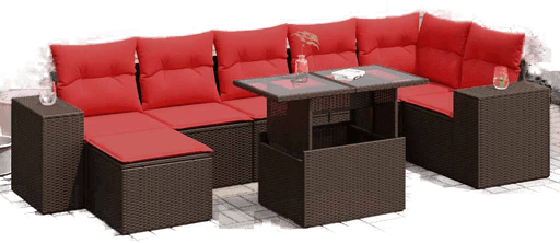 Vidaxl Hagesofa 10 deler brun