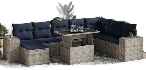 Vidaxl Hagesofa 11 deler grå polyrotting