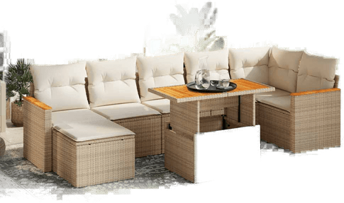 Vidaxl Hagesofa 8 deler beige