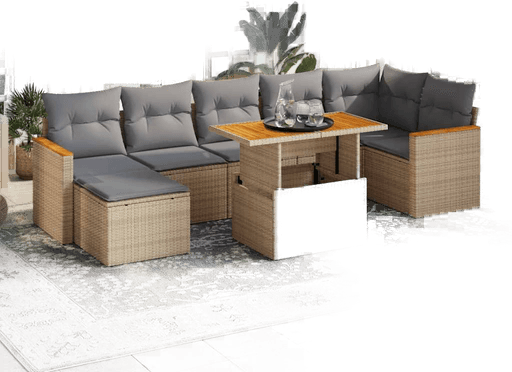 Vidaxl Hagesofa 8 deler beige