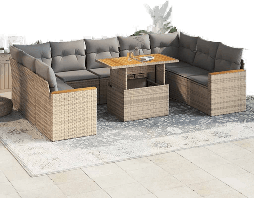 Vidaxl Hagesofa 10 deler beige