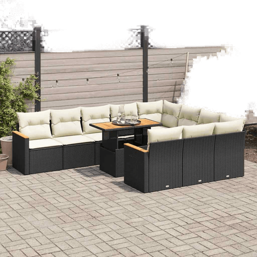 Vidaxl Hagesofa 11 deler svart