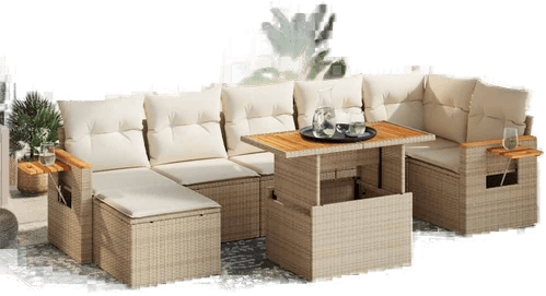 Vidaxl Hagesofa 8 deler beige