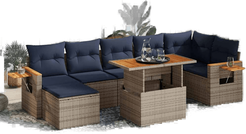 Vidaxl Hagesofa 8 deler brun