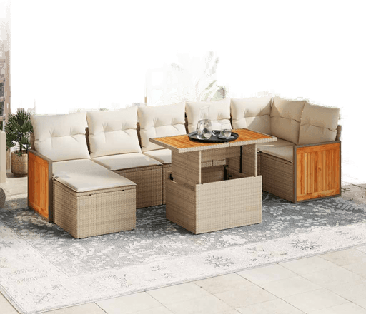 Vidaxl Hagesofa 8 deler beige