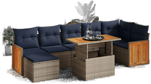 Vidaxl Hagesofa 8 deler brun