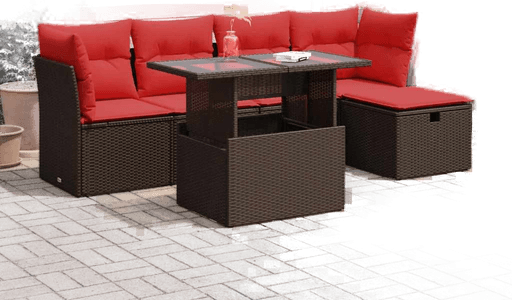 Vidaxl Hagesofa 6 deler brun