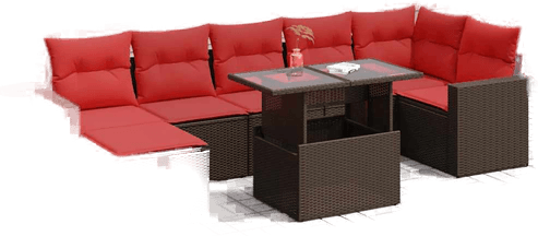 Vidaxl Hagesofa 8 deler brun