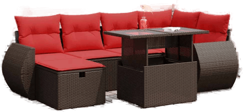 Vidaxl Hagesofa 7 deler brun