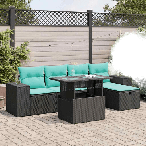 Vidaxl Hagesofa 6 deler grå polyrotting