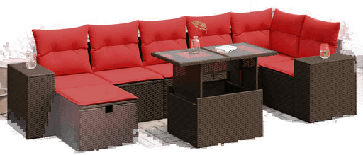 Vidaxl Hagesofa 8 deler svart