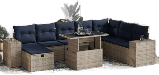 Vidaxl Hagesofa 9 deler brun