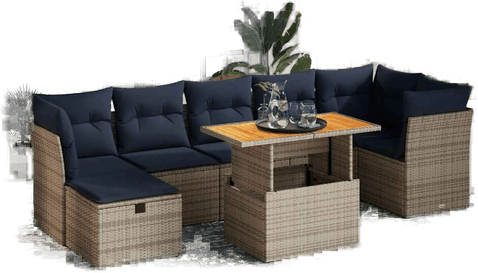 Vidaxl Hagesofa 8 deler brun