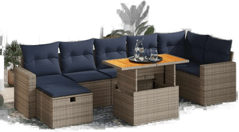 Vidaxl Hagesofa 8 deler brun