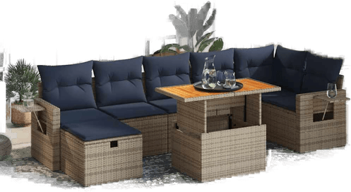 Vidaxl Hagesofa 8 deler brun