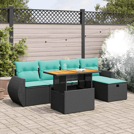 Vidaxl Hagesofa 6 deler brun