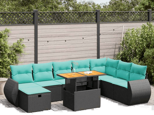 Vidaxl Hagesofa 9 deler brun