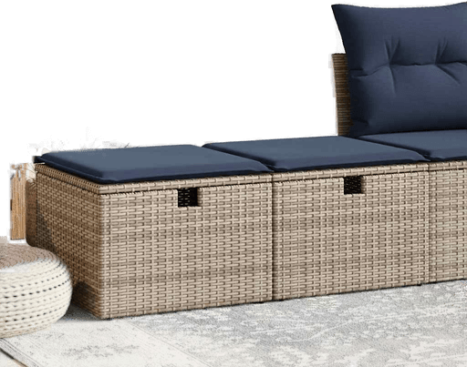 Vidaxl Hagesofa 2 deler grå polyrotting