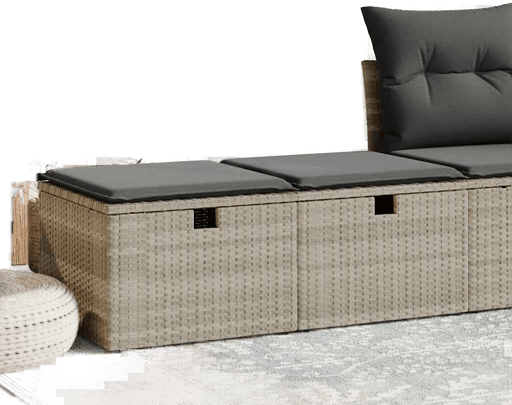 Vidaxl Hagesofa 2 deler lysegrå