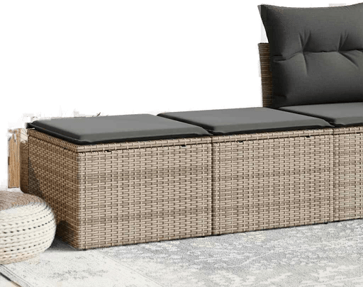 Vidaxl Hagesofa 2 deler grå polyrotting