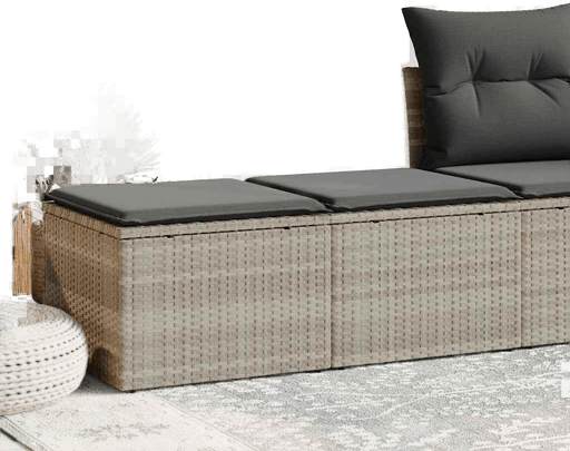 Vidaxl Hagesofa 2 deler lysegrå