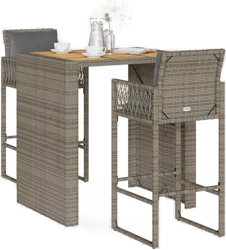 Vidaxl Hagebarsett 3 deler grå