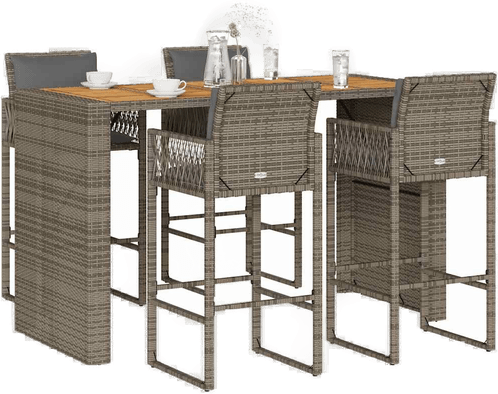 Vidaxl Hagebarsett 5 deler grå